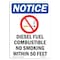 Signmission OSHA Notice Sign, 18" H, 12" W, Rigid Plastic, Diesel Fuel Combustible Sign With Symbol, Portrait OS-NS-P-1218-V-11001 - alternate 1